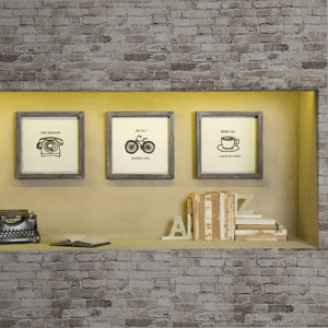 'Morning News' 3 Piece Framed Painting Print Set