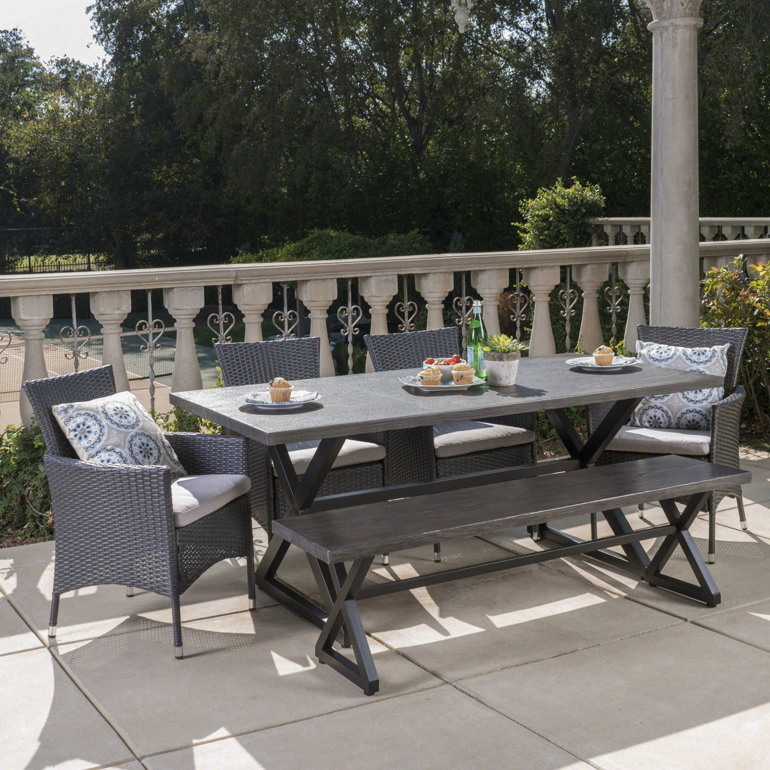 Highland Dunes Ghislaine 6 Piece Dining Set With Cushions