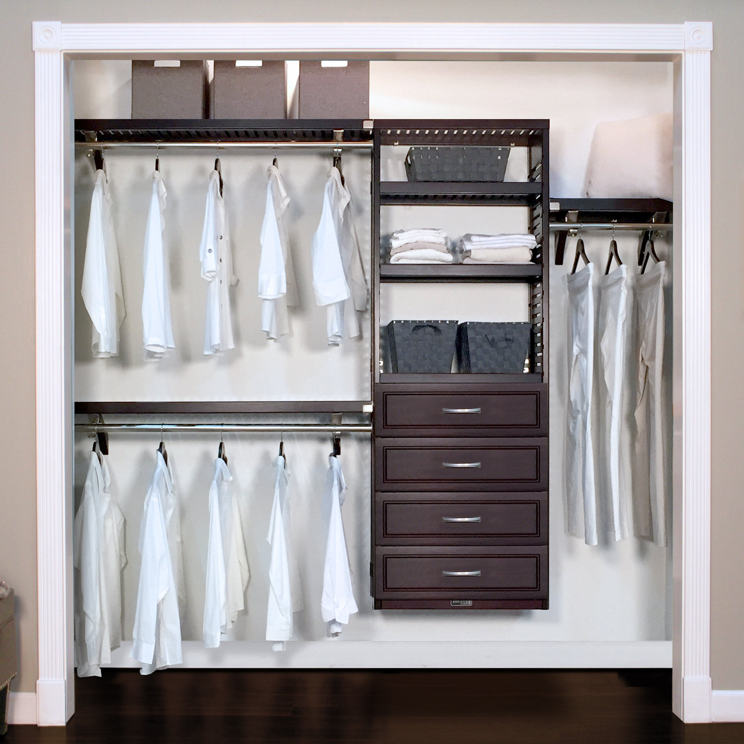 John Louis Home Woodcrest Premier Closet System Wayfair Ca