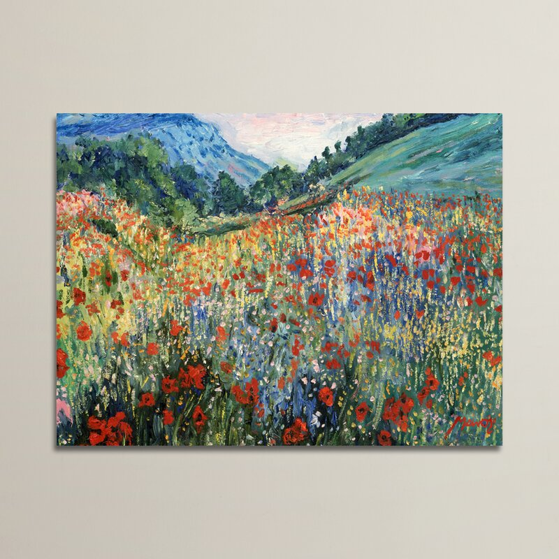 Charlton Home Field of Wild Flowers Painting Print on Wrapped Canvas ...