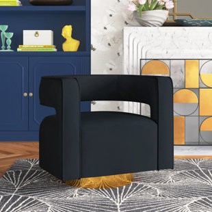 mckinnon performance velvet swivel barrel chair