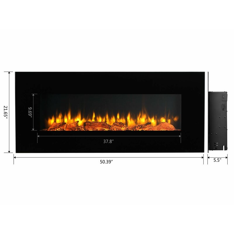 Orren Ellis Kreiner Wall Mounted Flat Panel Electric Fireplace