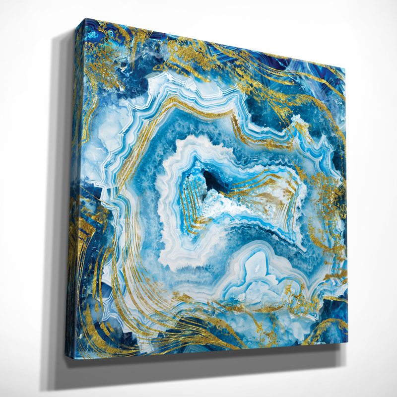 Mercer41 Touch Of Gold Agate Ii Oil Painting Print On Wrapped