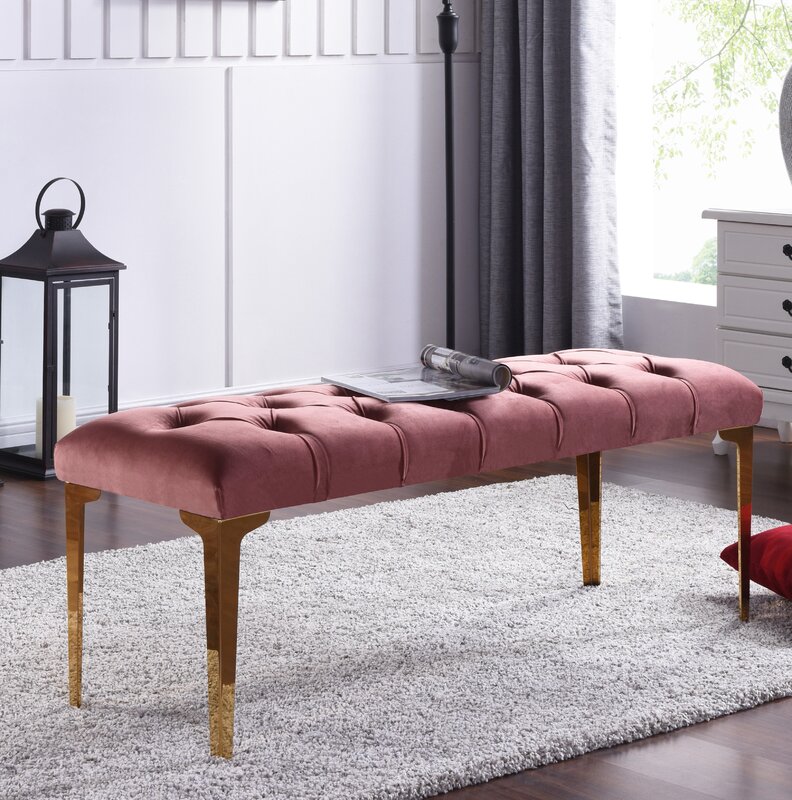 Willaims Metal Upholstered Bench
