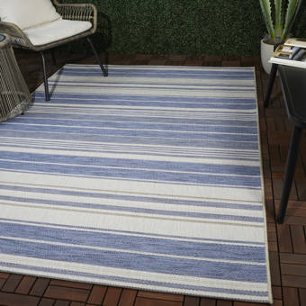 Union Rustic Eveloe All Weather Boho Chic Navy Blue Indoor Outdoor Area Rug Wayfair