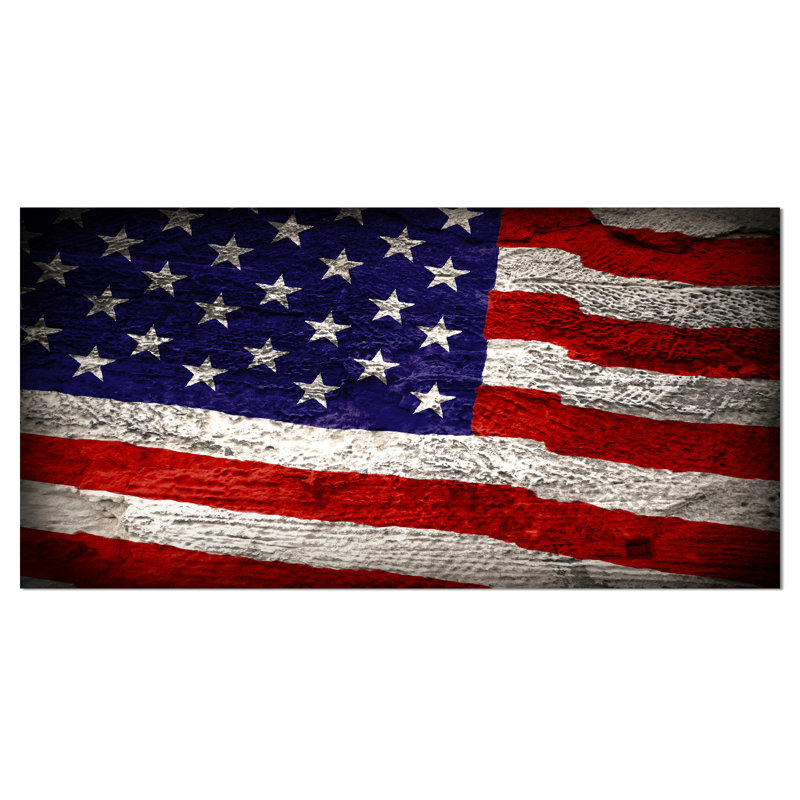 East Urban Home Large American Flag Watercolor Painting Wayfair