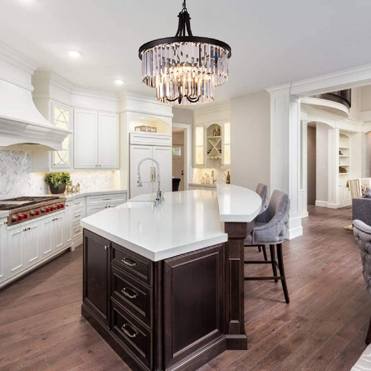 Mercer41 Crystal Chandelier, Modern 5 Light Foyer Chandeliers ...
