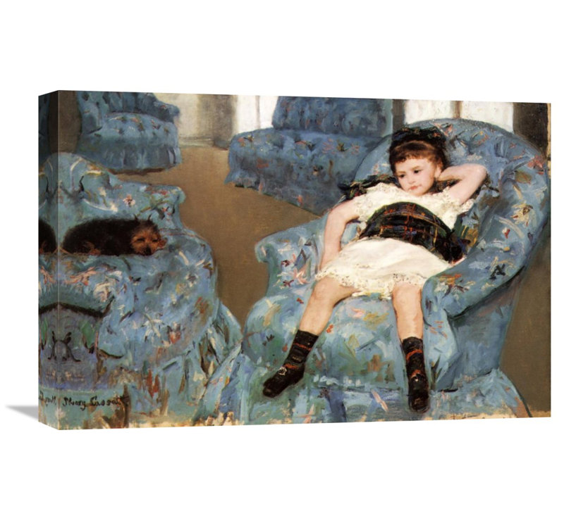 Vault W Artwork Little Girl In A Blue Armchair 1878 By Mary