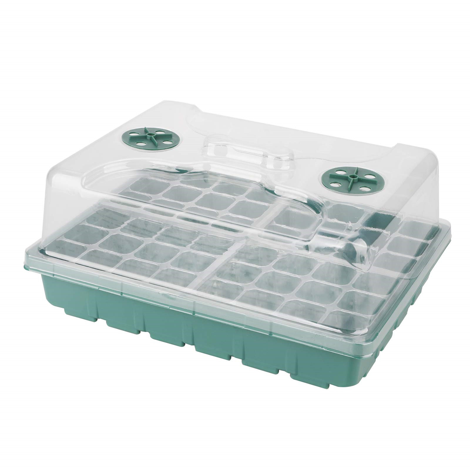 Seedling Tray,with Lid Indoor Grow Plant Pots Each 12 Cells Seedling Trays Reusable and Recyclable Mini Greenhouse for Greenhouse Plant Germination 10PCS