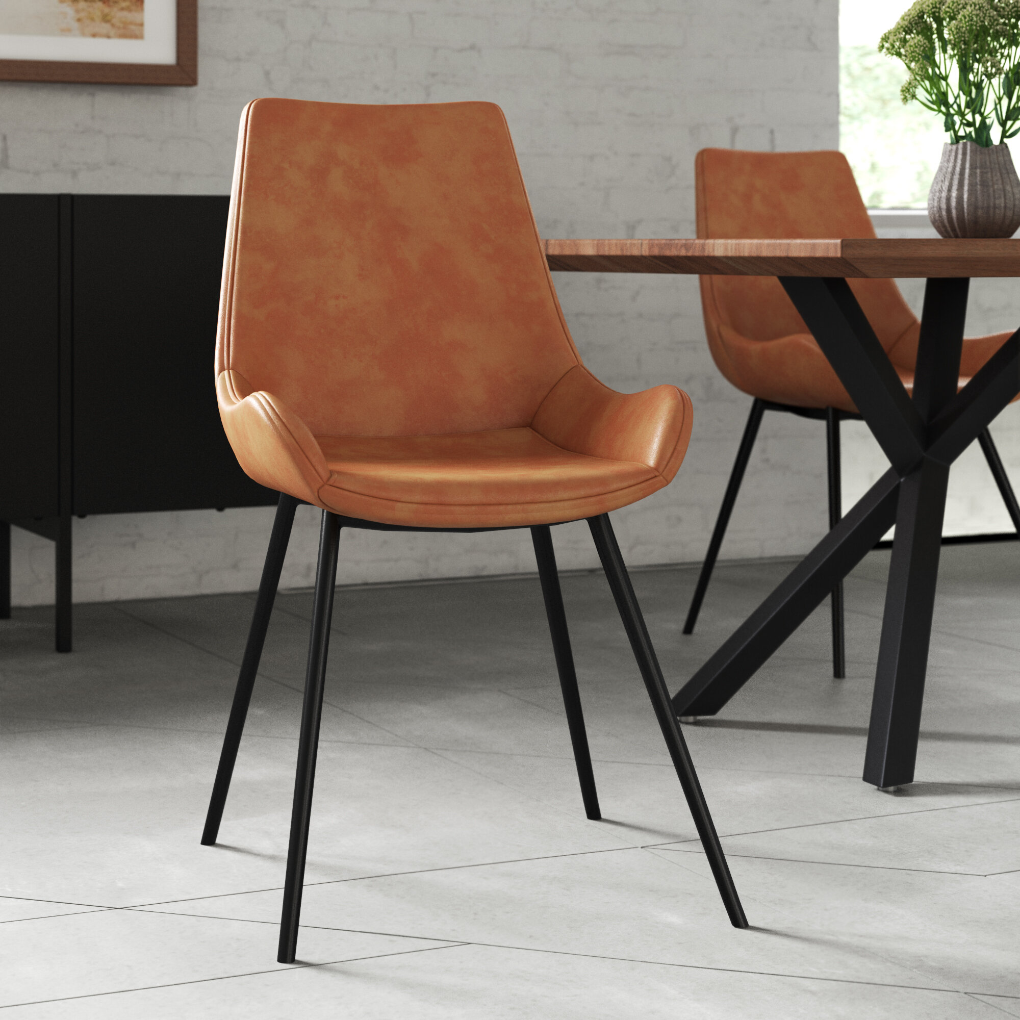 wayfair leather dining chairs