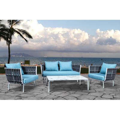 Iksunteak Seaside 5 Piece Teak Sunbrella Sectional Set With Cushions Wayfair