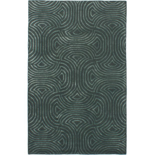 Dark Green Oriental Area Rug Wayfair Helton Hand Tufted Dark Green Area Rug