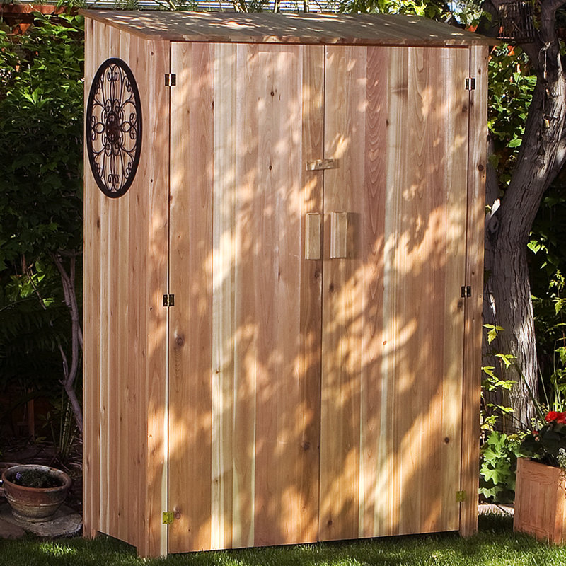 Western Red Cedar 4 ft. W x 2 ft. D Wooden Vertical Tool Shed