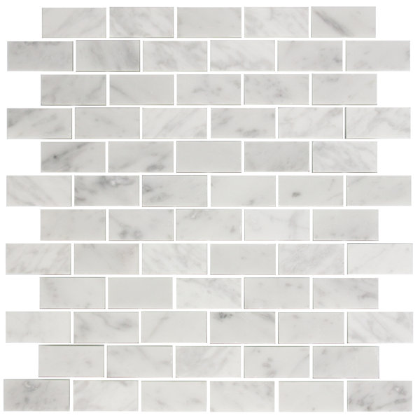 Susanjablon 1 X 2 Carrara Marble Mosaic Tile In White Wayfair