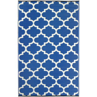 Martina Tangier Regatta Blue & White Indoor/Outdoor Area Rug Andover Mills Fashion and beautiful backpack