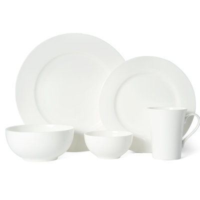 Mikasa Delray 39- Piece Lightweight Chip-Resistant Bone China Dinnerware Set, Service for 8