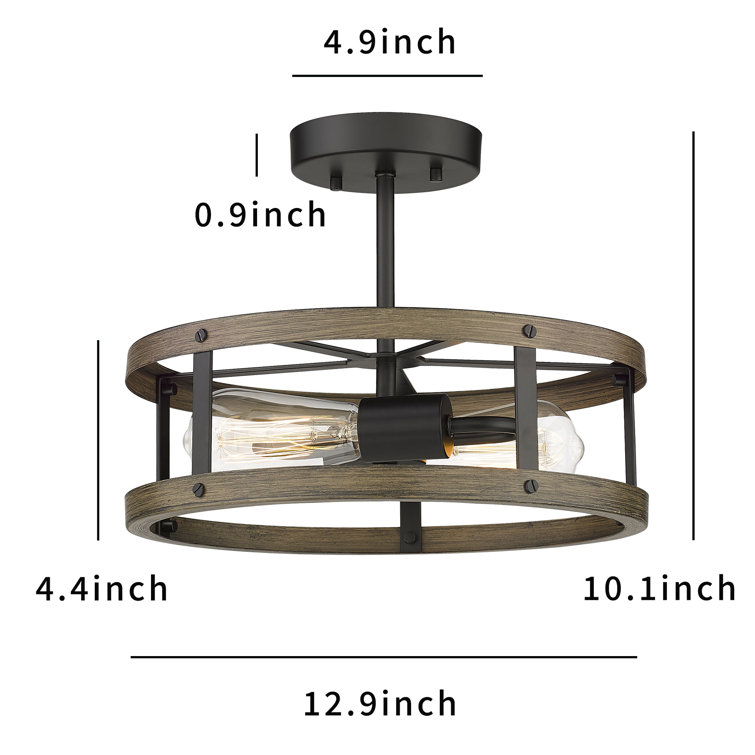 Estera 2 - Light 12.9'' Drum Semi Flush Mount