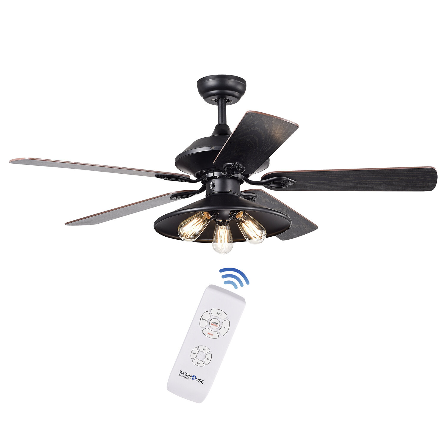 52 Nielson 3 Light 5 Blade Ceiling Fan Light Kit Included