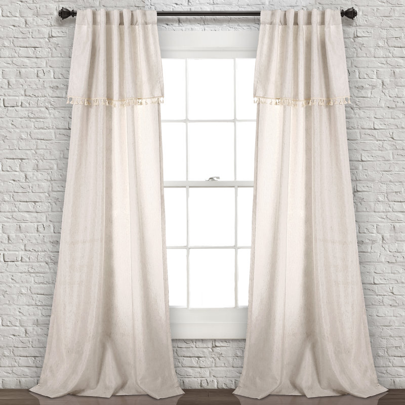 Maxwell Solid Color Semi Sheer Rod Pocket 2 Curtains Drapes