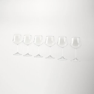 10 Oz 6-pc Set Crystal Cut Wine Glasses Vintage Old-Fashioned Wine Goblets 