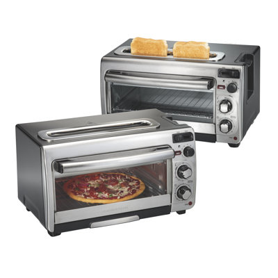 Hamilton Beach® 2-in-1 Countertop Toaster Oven and Long Slot 2-Slice Toaster with 60 Minute Timer, Automatic Shut Off and Shade Selector