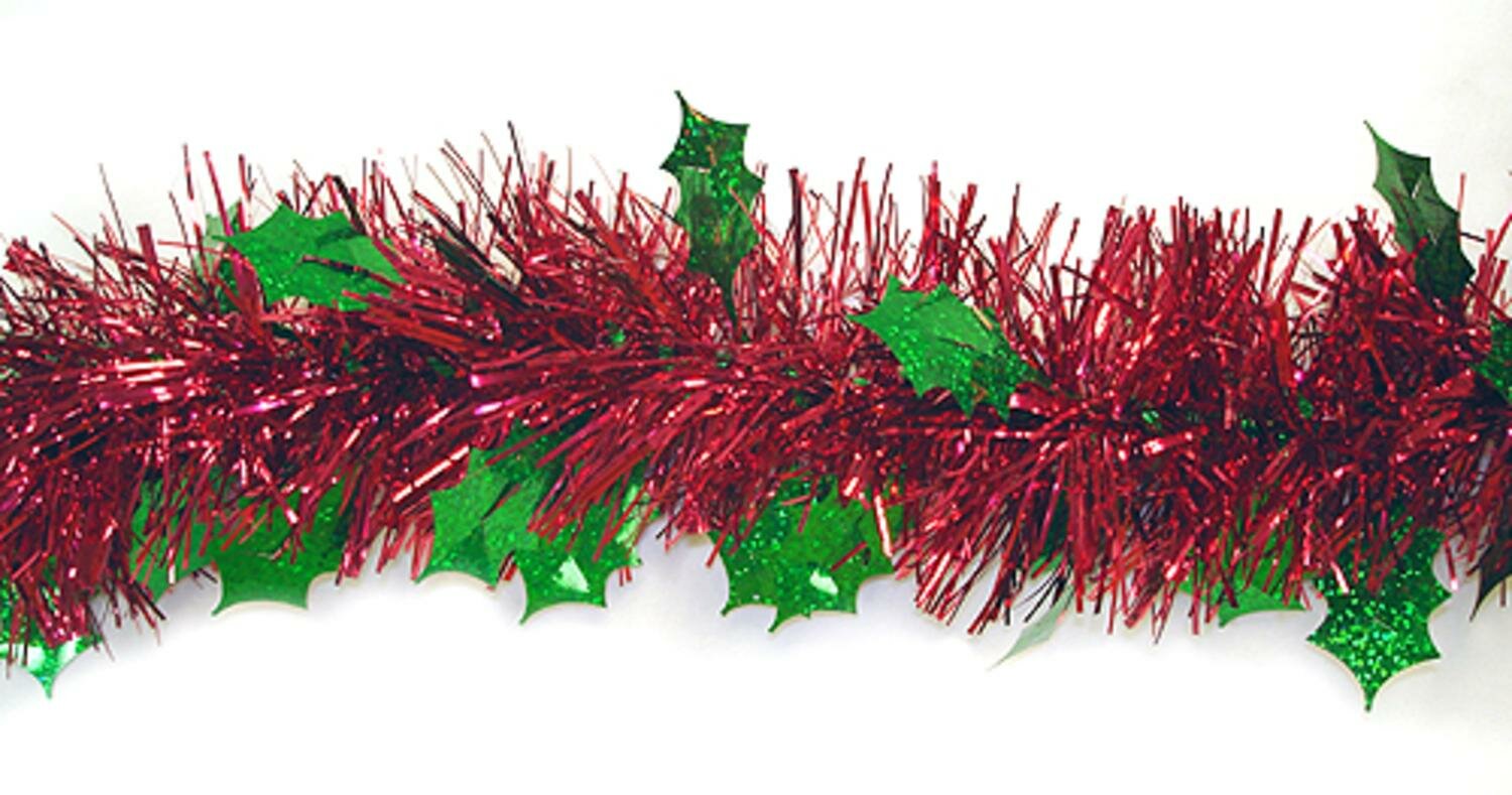 Northlight 12 Holographic Holly Christmas Tinsel Garland Wayfair