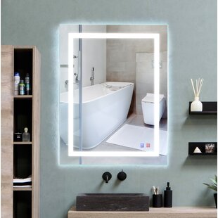 Bathroom Mirror Frameless Rectangular Bevelled Wall Mounted Luxury 500 x 700mm