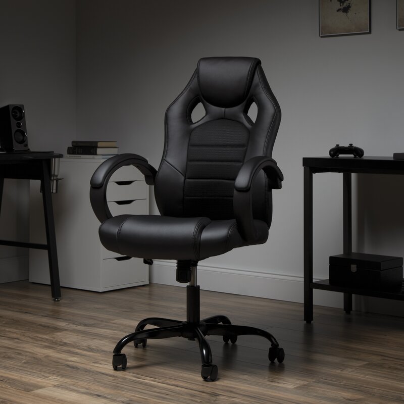 Inbox Zero Genuine Leather Gaming Chair & Reviews 