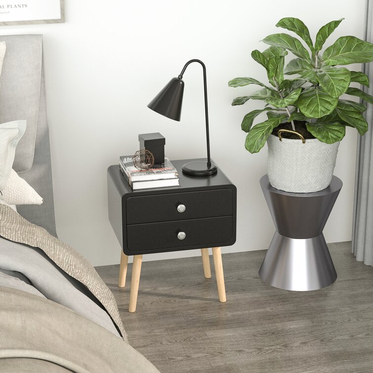 Details about   Set Of 2 Bedroom Night Stand Bedside Storage with Fabric Drawer Chest End Table 