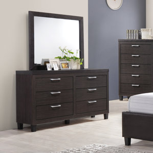 Epicurus 6 Drawer Dresser with Mirror by Wade Logan