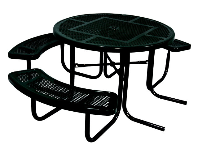 Ultra Play 3 Seat Ada Round Picnic Table With Perforated Pattern 3 Seat Ada Round Picnic Table With Perforated Pattern