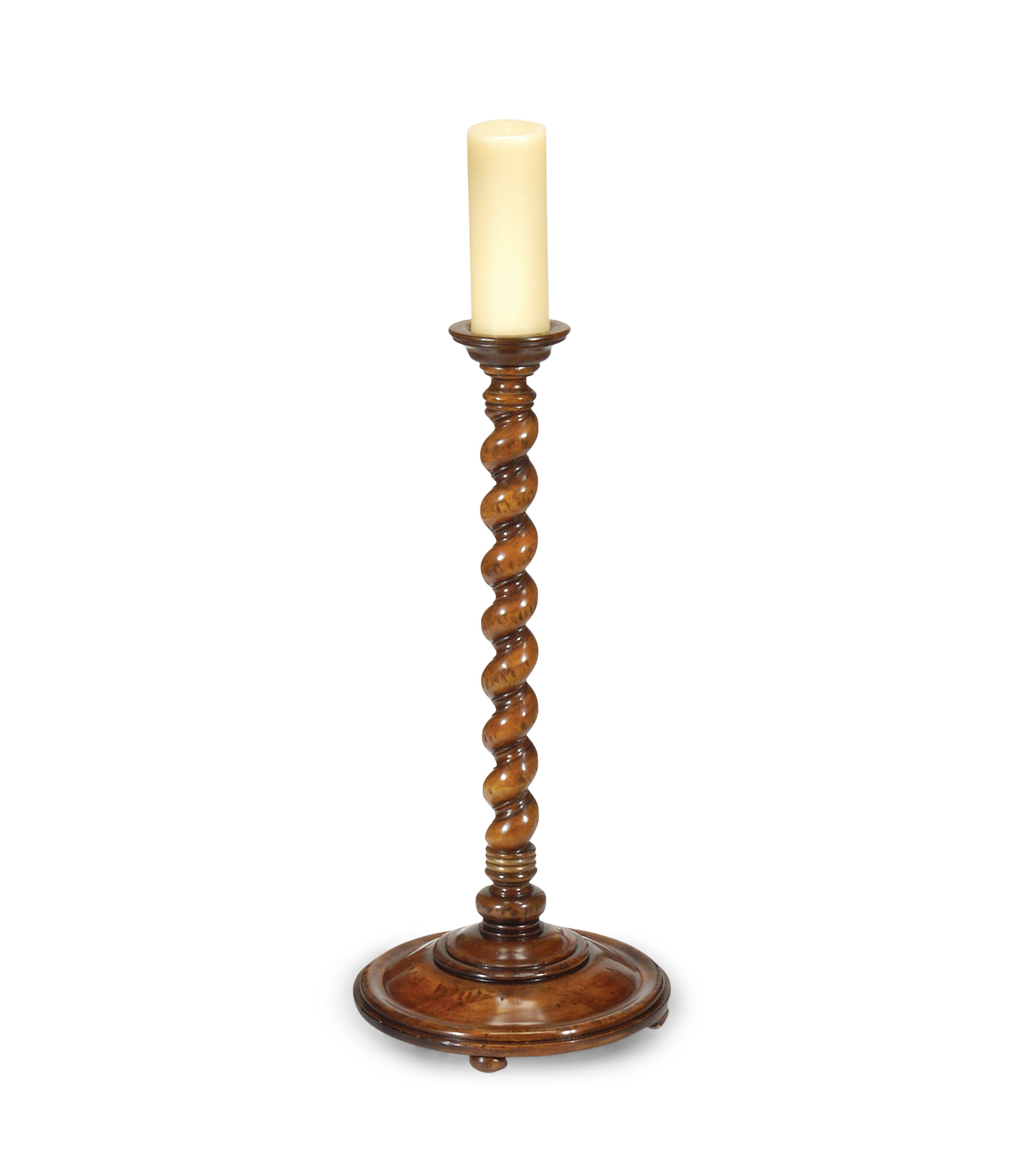 Floor Standing Wood Candlestick 
