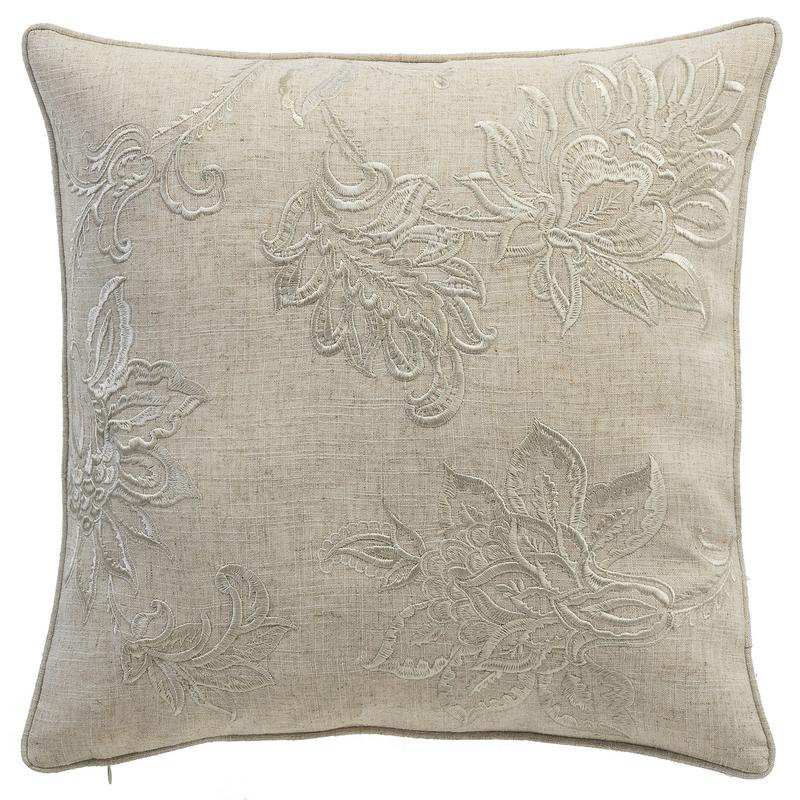 Flavien Embroidered French Country Throw Pillow