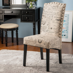 French Script Dining Chairs Wayfair Wachapreague Script Upholstered Dining Chair Set Of 2