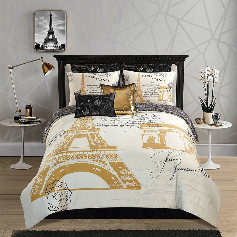 House Of Hampton Macgregor Paris Reversible Comforter Set Reviews Wayfair