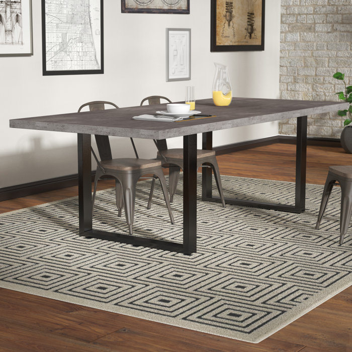 Trueform Concrete Zen Concrete Dining Table, White Linen, 119\