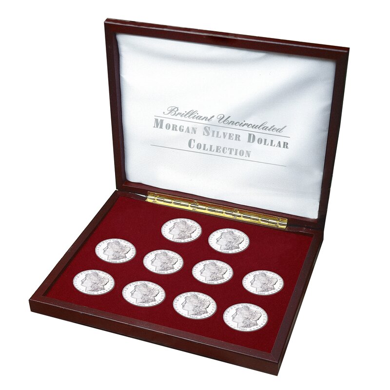 American Coin Treasure Brilliant Uncirculated Morgan Silver Dollar Collection Display Box