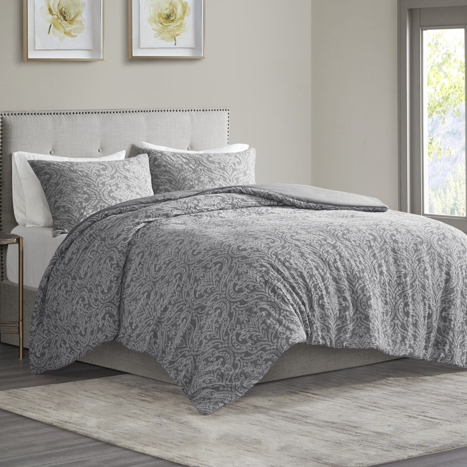 House Of Hampton Nate Damask Matelasse Duvet Cover Set Wayfair