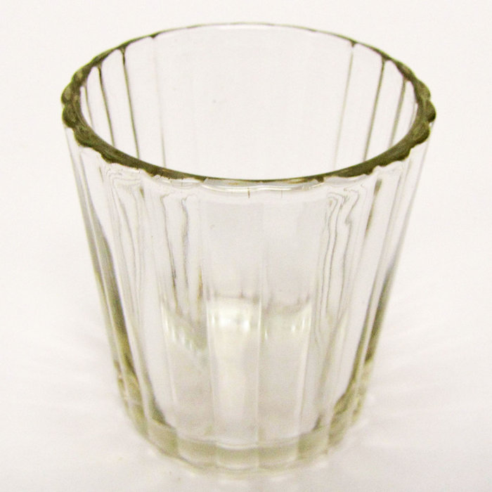 1-Votive//Tealight Candle Holder~Ribbed Sides /& Scalloped Edges On Top~Glass