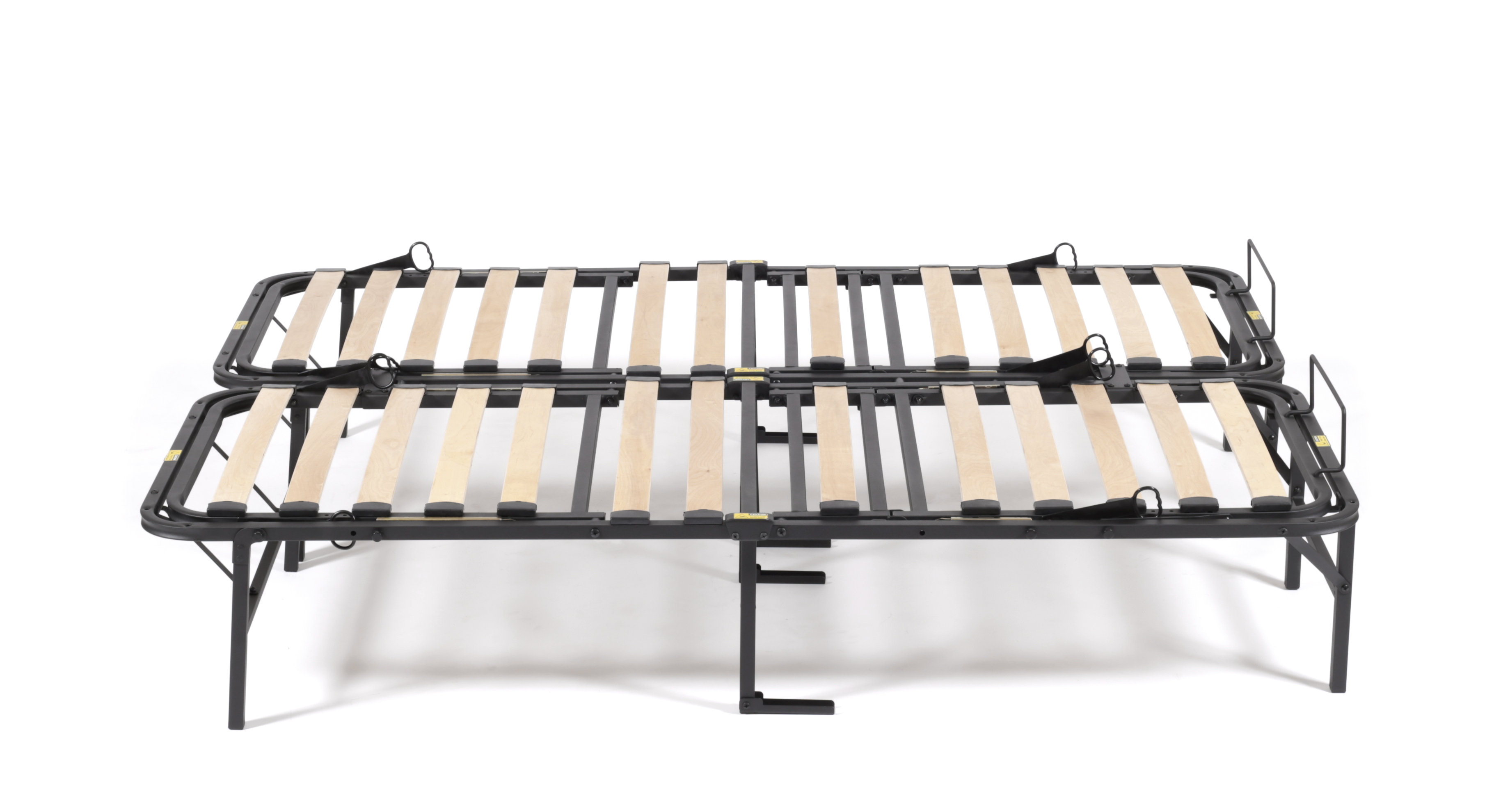 Manually Adjustable Bed Foundation Simple Adjust Head Foot Wood Slat Metal Frame