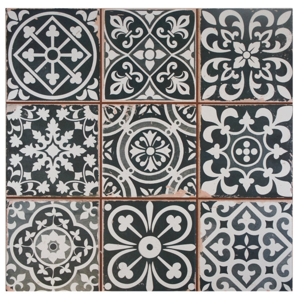 Elitetile Faventie Nero 13 X Ceramic Field Tile In Black White Elitetile Faventie Nero 13 X Ceramic Field Tile In Black White Reviews Wayfair