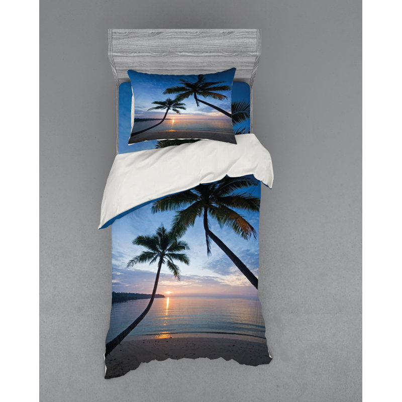 East Urban Home Tropical Sunset Over Ocean Calm Exotic Beach In Kut Island Thailand Summertime Duvet Cover Set Wayfair