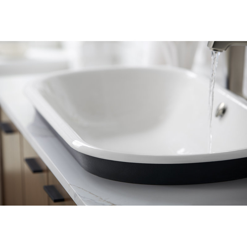 thumbnail interactive-video image 1 of KOHLER Iron Plains Drop-in/Undermount Bathroom Sink - Enameled Cast Iron Capsule Design 1 of 12