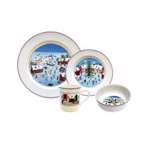 blue christmas dinnerware