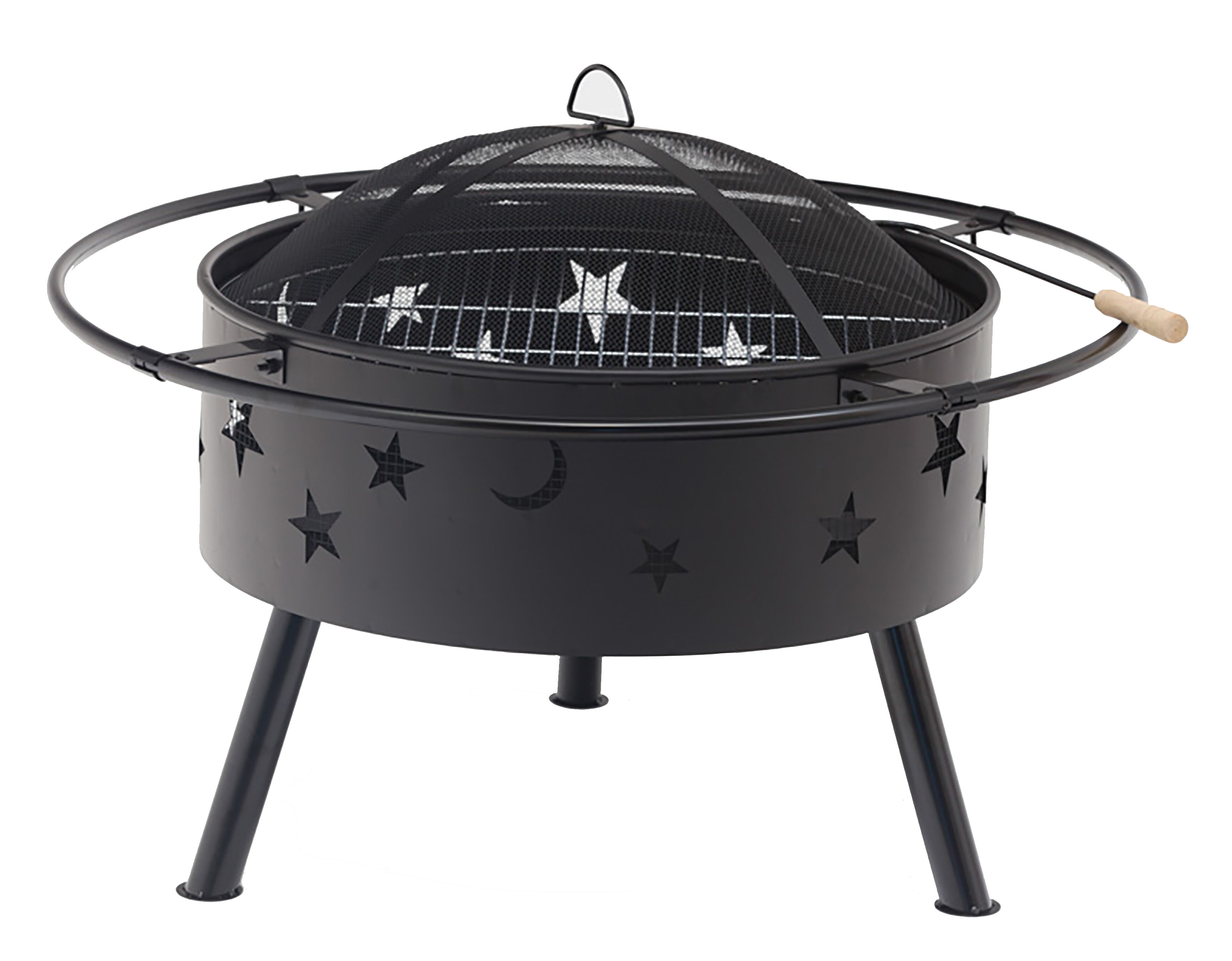 Latitude Run Biarni Star And Moon Steel Wood Burning Round Fire