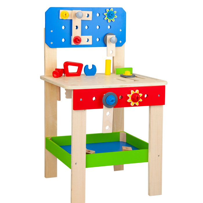 Zoomie Kids Lambert Wooden Tool And Workbench Station Kids