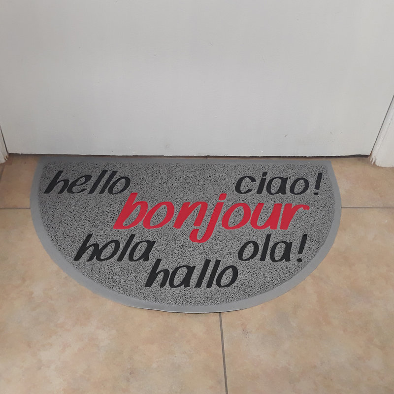 Evideco Outdoor Half Round Front 18 In X 30 In Non Slip Outdoor