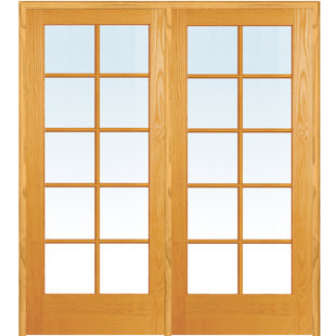French Doors You Ll Love Wayfair Natural Interior Mdf 2 Panel Prehung French Doors