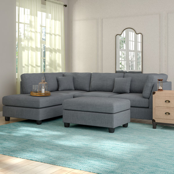 Gray Sectional With Ottoman Wayfair