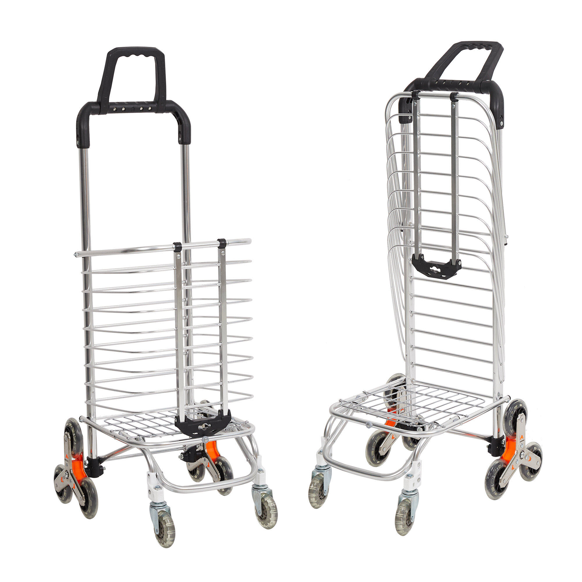 Playmarket Go Plus Large Capacity Folding Shopping Cart with Swivel Wheels Red 